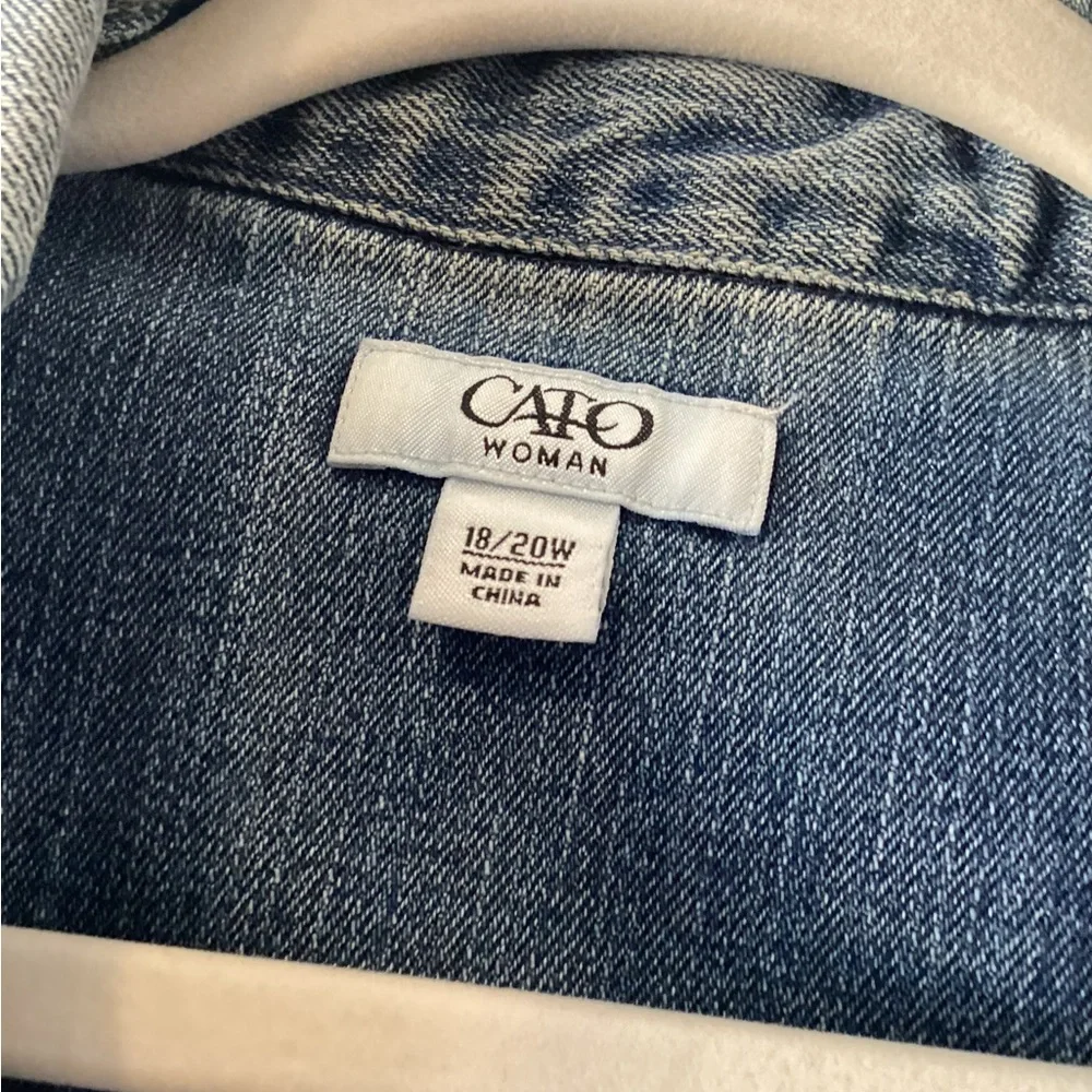 Cato Blue Denim Jacket with Button Front size 18/20W EUC